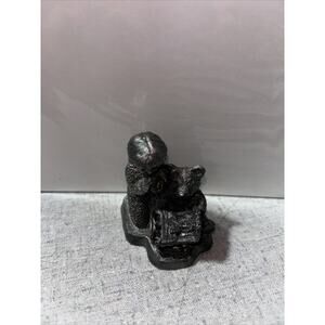 Vtg 2001 Ricker Pewter Mini Figurine Child Praying w/Teddy Bear & Doll #3782